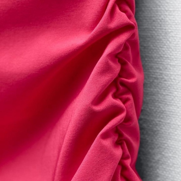 New ZARA Textured Flower Draped Dress - Picture 7 of 8